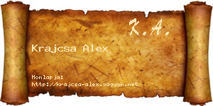 Krajcsa Alex névjegykártya