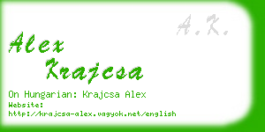 alex krajcsa business card